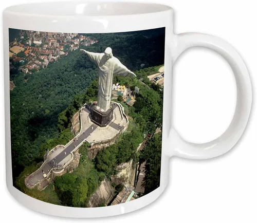Miniatura 12 de 3dRose Corcovado Christ Statue, Río de Janeiro, Brasil-SA04 BBA0018-Bill Bachmann - Taza de dos tonos, 11 onzas, rojo/blanco