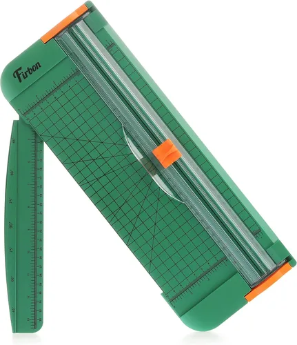 Miniatura 11 de Firbon - Cortador de papel A4 de titanio de 12 pulgadas, herramienta para álbumes de recortes, con protección de seguridad automática y regla 1-negro