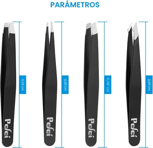 Miniatura 5 de Pefei Juego de Pinzas - Pinzas Profesionales de Acero Inoxidable para Cejas - Gran Precisión para Vello Facial, Astillas y Eliminación de Vello