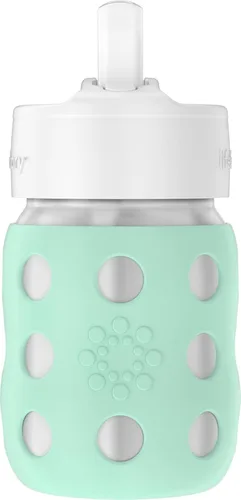 Miniatura 20 de Lifefactory Biberón de cuello ancho aislado al vacío de acero inoxidable de 8 onzas con pezón para sorber, melón, LS2251WCA4 Cantaloupe