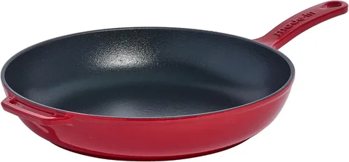 Made In Utensilios de cocina - Sartén de hierro fundido esmaltado - Rojo - Retención de calor excepcional y durabilidad - Utensilios de cocina
