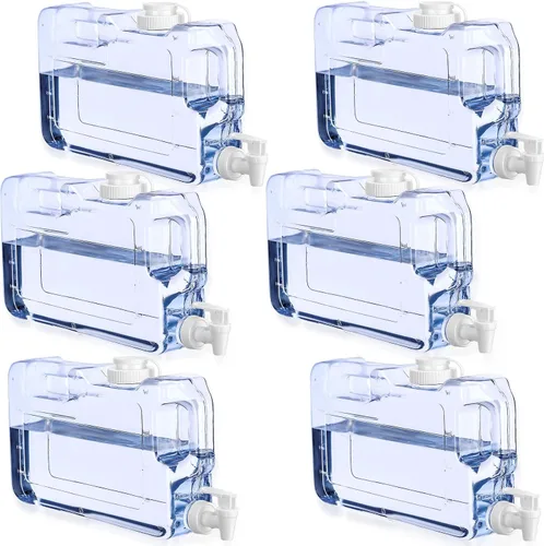 Miniatura 14 de Funnymoom 6 dispensadores de bebidas para refrigerador, refrigerador, botella dispensadora de agua reutilizable de plástico con espita para fiestas