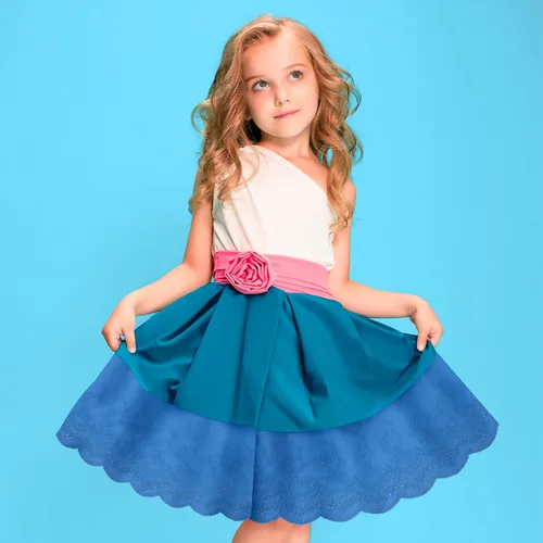 Miniatura 4 de PAGOW 5 yardas de ribete de encaje de ojales de algodón, ribete de encaje festoneado de bordado floral de algodón azul para coser vestidos, ropa