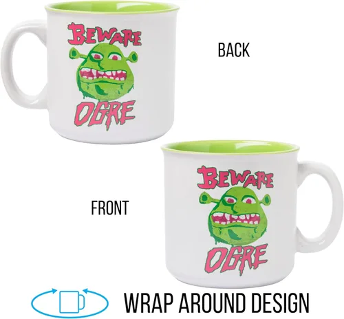 Miniatura 5 de Silver Buffalo Shrek Beware Ogre - Taza de cerámica para caravana, 20 onzas Shrek Cuidado con el ogro