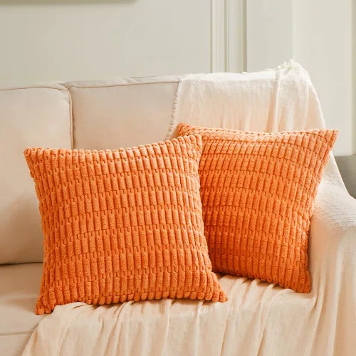 Miniatura 32 de Fancy Homi - Paquete de 2 fundas de almohada decorativas estilo bohemio de 16 x 16 pulgadas para sala de estar, sofá, cama, funda de cojín cuadrada