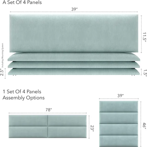 Miniatura 101 de Vant - Paneles tapizados para pared - Cabeceros montados en la pared tamaño King/Cal King - Cuero vintage blanco tórtola - Twin/King - Juego de 4