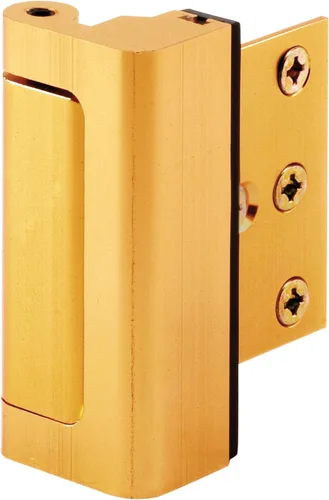 Miniatura 10 de Prime-Line U 11442 Cerradura de refuerzo de puerta – Añade alta seguridad adicional a tu hogar y evita la entrada no autorizada – Tope de 3 Latón