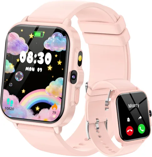Miniatura 12 de Reloj inteligente para niños, rastreador de actividad física de 1.85 pulgadas con cámara, juegos, música, SOS, AI, reloj despertador, video, control