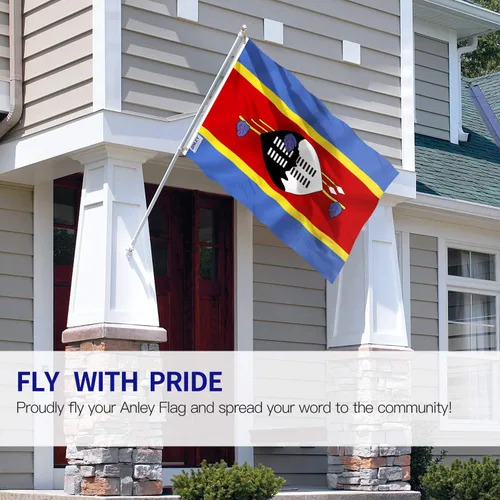 Miniatura 2 de ANLEY Fly Breeze - Bandera de Eswatini (Swazilandia) de 3 x 5 pies, colores vivos y a prueba de decoloración, cabecera de lona y doble costura