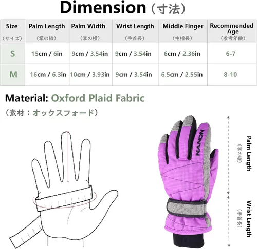 Miniatura 2 de JEELAD Guantes de esquí para niños y niñas, guantes de nieve de invierno, resistentes al viento, guantes de ciclismo para niños y niñas, clima frío