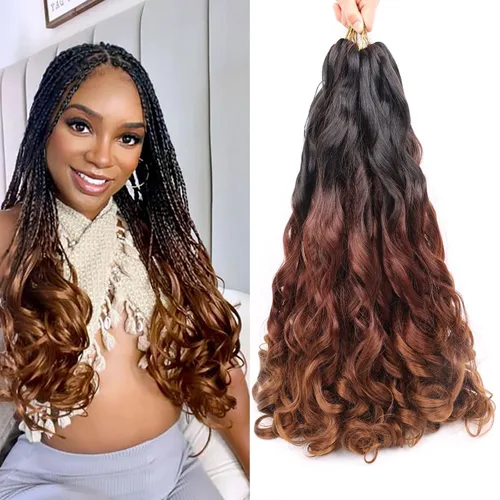 Miniatura 78 de Cabello rizado francés para trenzar de 12 pulgadas, 8 paquetes de cabello rizado preestirado para trenzas de caja, rizos franceses, trenzas