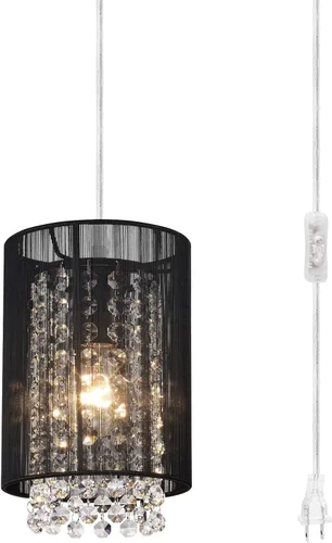 Miniatura 13 de TISLYCO - Lámpara de araña de cristal con enchufe y cable largo de 13.12 pies y interruptor de encendido/apagado, lámparas colgantes con enchufe