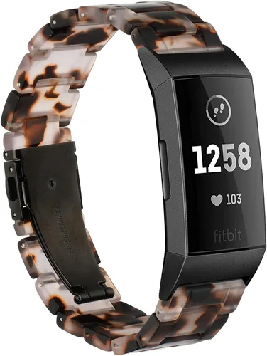 Wongeto Bandas de resina compatibles con Fitbit Charge 4 / Charge 3, accesorio de muñeca de repuesto con hebilla de oro rosa, correas de fitness