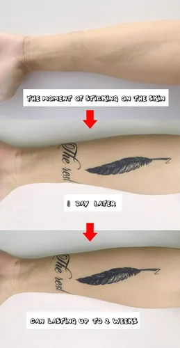 Miniatura 2 de Tatuajes semipermanentes, tatuajes temporales, 8 hojas de tinta a base de plantas tatuajes de flores azules para adultos, mujeres, niñas y niños