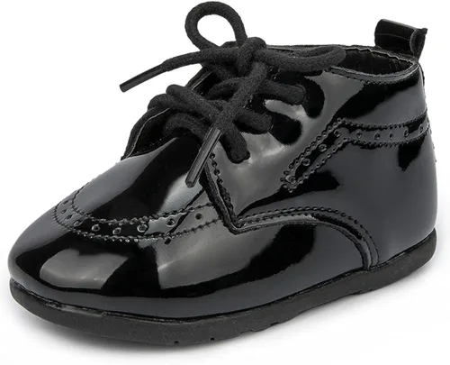 ohsofy Zapatos Oxford de piel sintética para bebés y niños, zapatos de vestir de boda de suela suave y goma