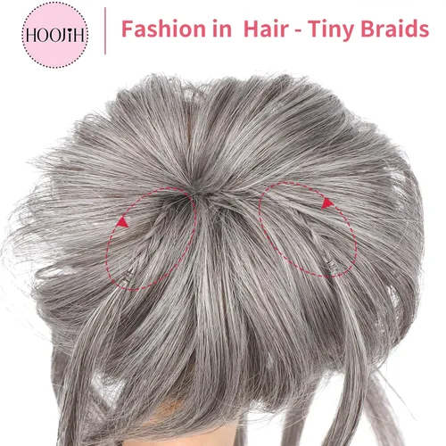 Miniatura 3 de HOOJIH Pieza de Cabello Despeinado, Extensiones de Cabello Superlargas Estilo Moño Alborotado, Cabello Ondulado, Coleta con Banda Elástica para claro
