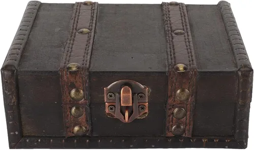 Caja de almacenamiento de madera vintage, baúl de madera decorativo con tapa para niñas, damas y mujeres, decoración del hogar