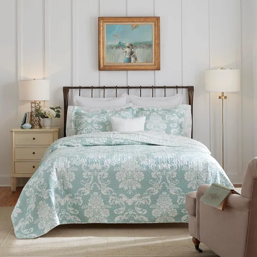 Miniatura 13 de Laura Ashley - Juego de edredón individual, ropa de cama reversible de algodón con funda a juego, decoración ligera del hogar, ideal para todas