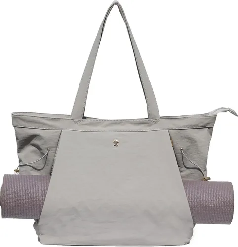 Miniatura 22 de ESVAN Bolsa de yoga para mujer, bolsas de hombro con cordón para oficina, entrenamiento, viajes, transporte, pilates, gimnasio y playa Púrpura