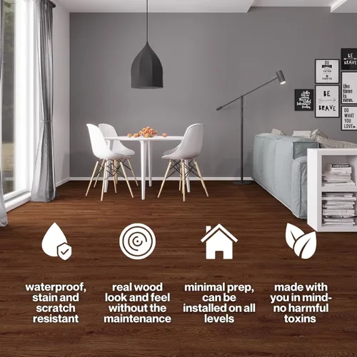Miniatura 3 de MaxCore Pro Lucida Surfaces Tablón de muestra Tablones de vinilo de lujo impermeables con bloqueo de clic entrelazado