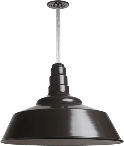 Miniatura 51 de Steel Lighting Co. Manhattan Warehouse Light Lámpara colgante montada en el techo Cúpula de 20 pulgadas Montaje al ras Luz de granero
