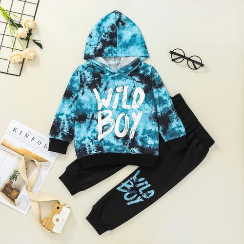 Miniatura 2 de Conjunto de sudadera de manga larga con capucha y pantalones deportivos para otoño e invierno