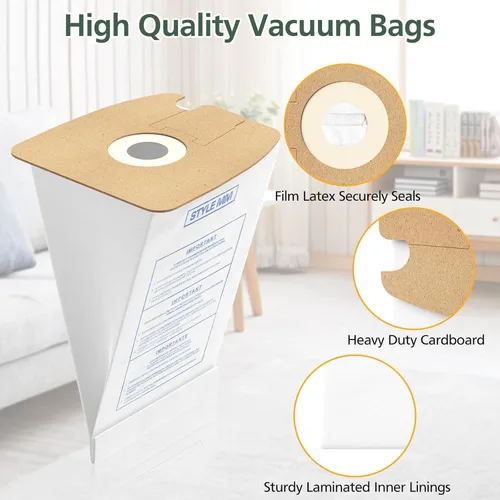 Miniatura 3 de 10 paquetes de bolsas para aspiradora estilo MM compatibles con las aspiradoras de recipiente Eureka Style MM Eureka Mighty Mite 3670 y 3680