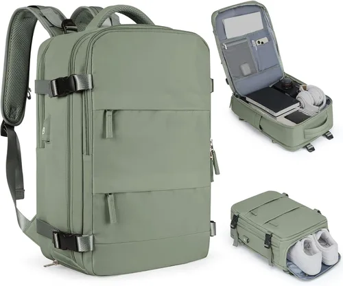 Miniatura 63 de coofay Mochila de viaje, para laptop, unisex, aprobada para aviones, bolsa de mano, equipaje, para artículos personales, para debajo del asiento