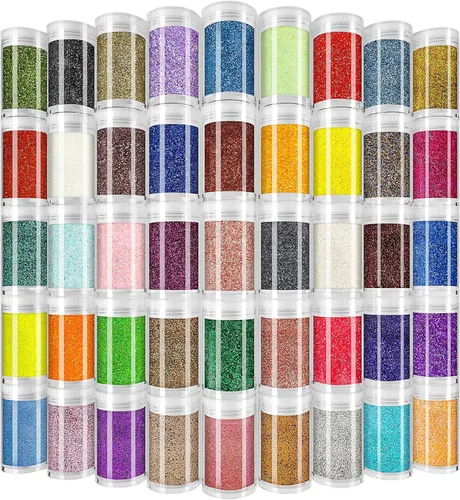Miniatura 9 de Juego de 36 colores surtidos con purpurina ultrafina, polvo holográfico con purpurina para vasos, slime, resina epoxi, artes y manualidades