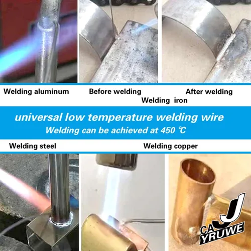 Miniatura 2 de Varilla de soldadura de aluminio de 32.8 ft, 19.7 ft, alambre de soldadura universal de baja temperatura para Al cobre, hierro y acero, reparación