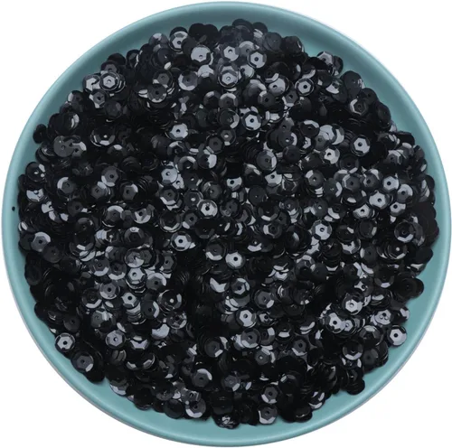 SOWAKA Lentejuelas sueltas de 1.76 oz (0.236 in), pequeñas lentejuelas vintage para coser, proyectos de manualidades, bordado, suministros Negro