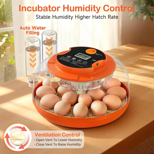 Miniatura 6 de 18 incubadoras de huevos para incubar huevos, incubadora automática de giro de huevos y control de humedad para eclosionar pollo, pato, codorniz