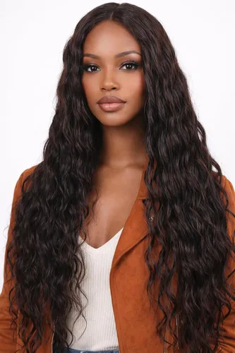 Miniatura 16 de Peluca de cabello humano con encaje frontal en T de 13 x 4 pulgadas, peluca de encaje HD rizado profundo sin pegamento, línea de cabello