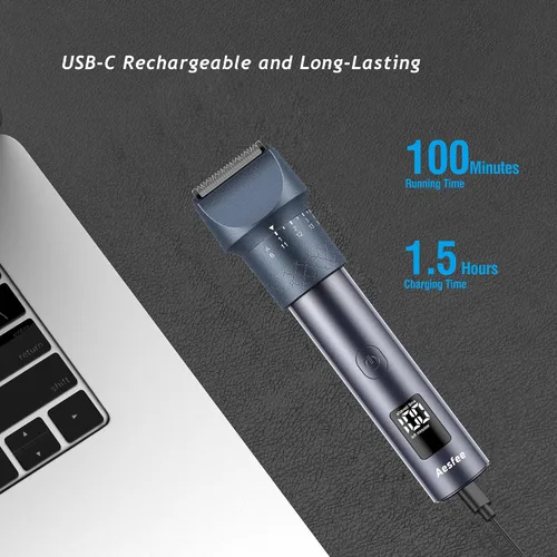 Miniatura 8 de Aesfee - Juego de recortadora de barba profesional 3 en 1 y cortadora de pelo para hombres, resistente al agua IPX7, kit de afeitadora eléctrica