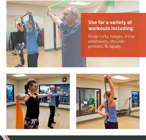 Miniatura 5 de Body Sport Bandas de ejercicio: bandas de resistencia en rollos de 50 yardas para fitness, estiramiento o terapia física