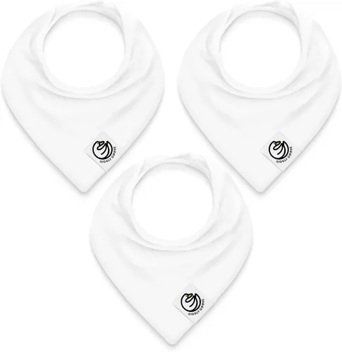 Miniatura 10 de Organic Cotton Baby Bibs for Drooling & Teething – Soft, Ultra Absorbent Baby Bib Set for Boys & Girls, 3-Pack Baberos blancos
