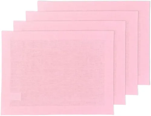Miniatura 56 de Solino Home Juego de 4 manteles individuales blancos de 100 % lino puro de 14 x 14 pulgadas para invierno, San Valentín, primavera, Pascua, Fete