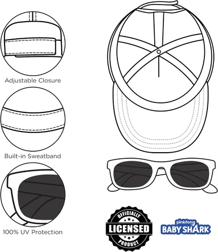 Miniatura 5 de ABG Sombrero para niños de 2 a 4 años Paw Patrol, Thomas, Baby Shark, Mickey Mouse o Batman Gorra de béisbol para niños y gafas de sol