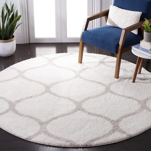 Miniatura 39 de SAFAVIEH Tahoe Shag Collection - Alfombra para pasillo, 2 x 9 pies, color beige y blanco, diseño de enrejado, no desprende pelusa y de fácil