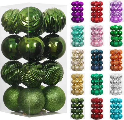 Miniatura 14 de XmasExp - Juego de 24 adornos de bola de Navidad mini irrompibles, adornos para árbol de Navidad, bolas de árbol de Navidad de 30 mm/1.18 pulgadas
