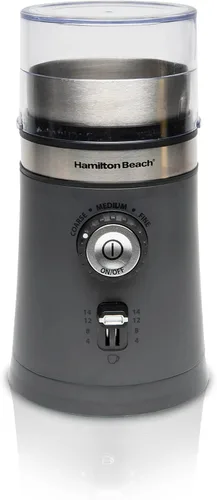 Hamilton Beach Molinillo de café eléctrico para granos, especias y más, con múltiples ajustes de molienda para hasta 14 tazas, cámara de acero