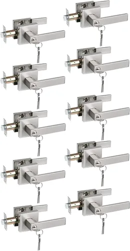 Miniatura 43 de NEWBANG Manija de palanca de puerta sólida con acabado negro mate