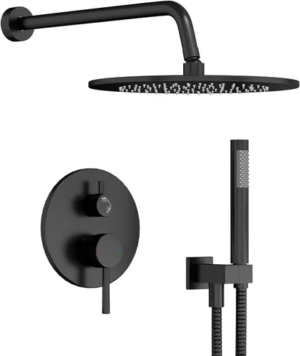 Miniatura 14 de Gabrylly Brushed Gold Shower System with Rough-in Valve, 10 Inch Wall Mounted High Pressure Rainfall Shower Head with Handheld Combo, Luxury All