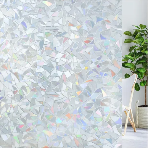 Miniatura 11 de LUTE - Película de privacidad para ventana, película de arco iris, adhesivo estático de vidrio manchado 3D decorativo, adhesivos de vidrio