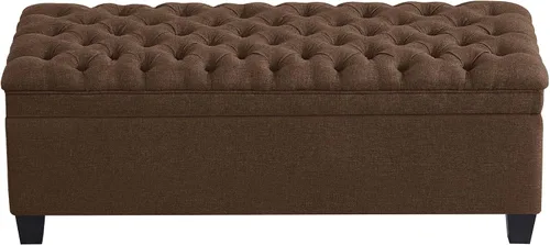Miniatura 9 de WUTUTUEE Banco Otomán de Almacenamiento de Tela de 51", Banco Otomán de Almacenamiento Rectangular Tapizado Acolchado para Pie de Cama, Banco