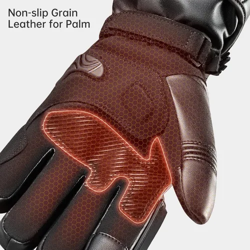 Miniatura 7 de Guantes térmicos para hombres y mujeres, guantes de esquí con batería de litio recargables de 2000 mAh, calentadores de manos con aislamiento
