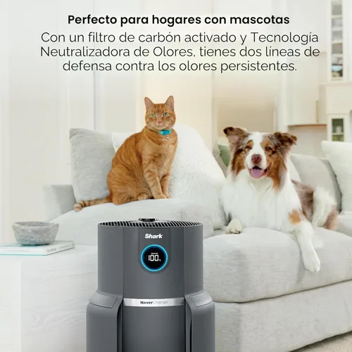 Miniatura 2 de Purificador de aire Shark para el hogar, NeverChange Max, 1,300 pies cuadrados para habitación grande, cocina, oficina en casa, filtro que supera