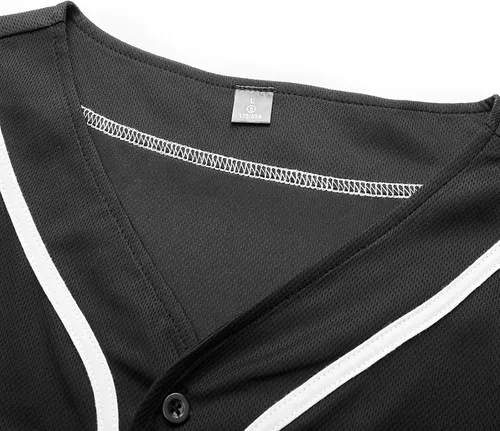 Miniatura 3 de babyhealthy Camiseta de béisbol para mujer, con botones, lisas, hip hop, softbol, deportiva, camiseta deportiva