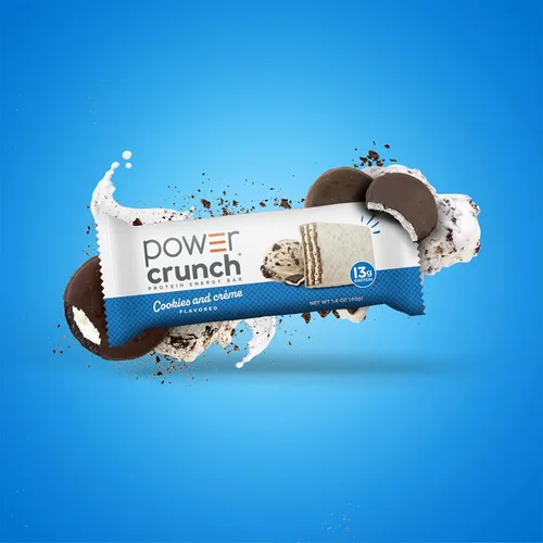 Miniatura 4 de Power Crunch Barras de proteínas, bocadillos ricos en proteínas con delicioso sabor, galletas y crema, 1.4 onzas (12 unidades)