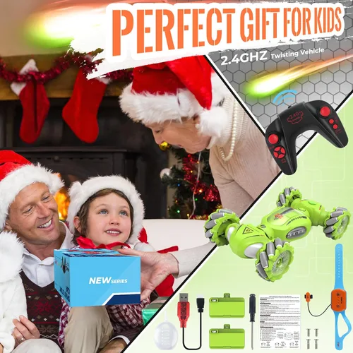 Miniatura 9 de Fosgoit Juguete de auto de acrobacias RC con detección de gestos para niños y niñas de 6 a 12 años, regalos de cumpleaños para niños, auto RC